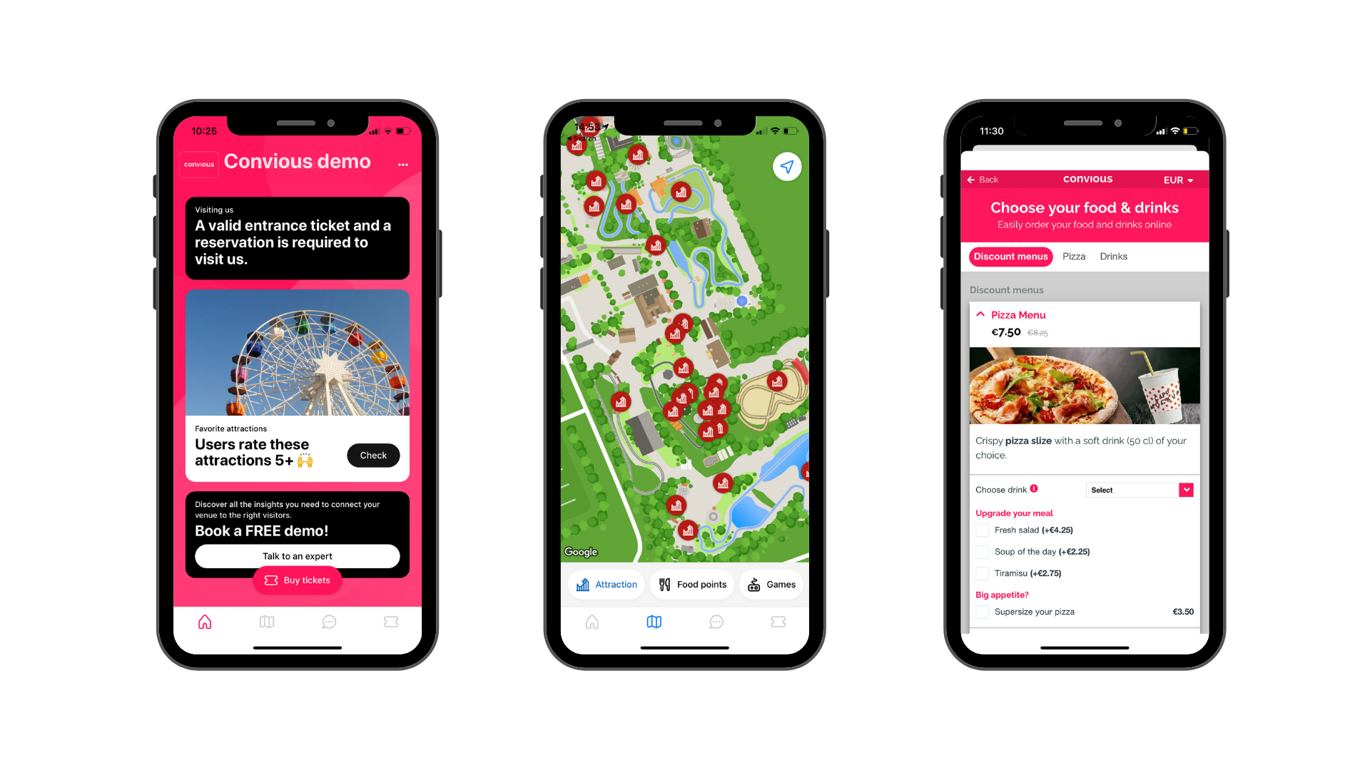 Park maps, Mobile Food Ordering and placing content - everything your visitor needs at the tip of their fingers with Tap from Convious