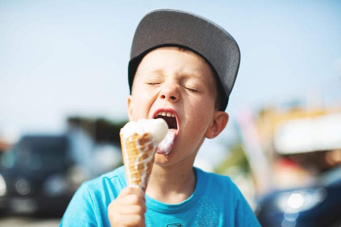 Boy Enjoying Ice Cream