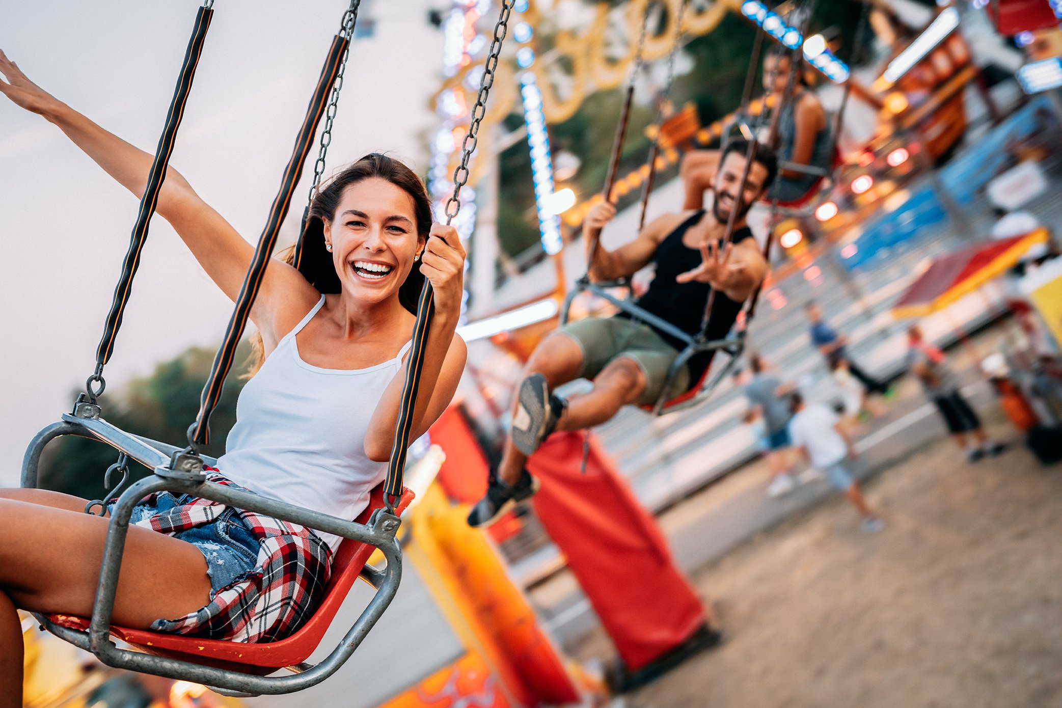 Girl in theme park