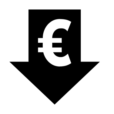 euro icon in an arrow